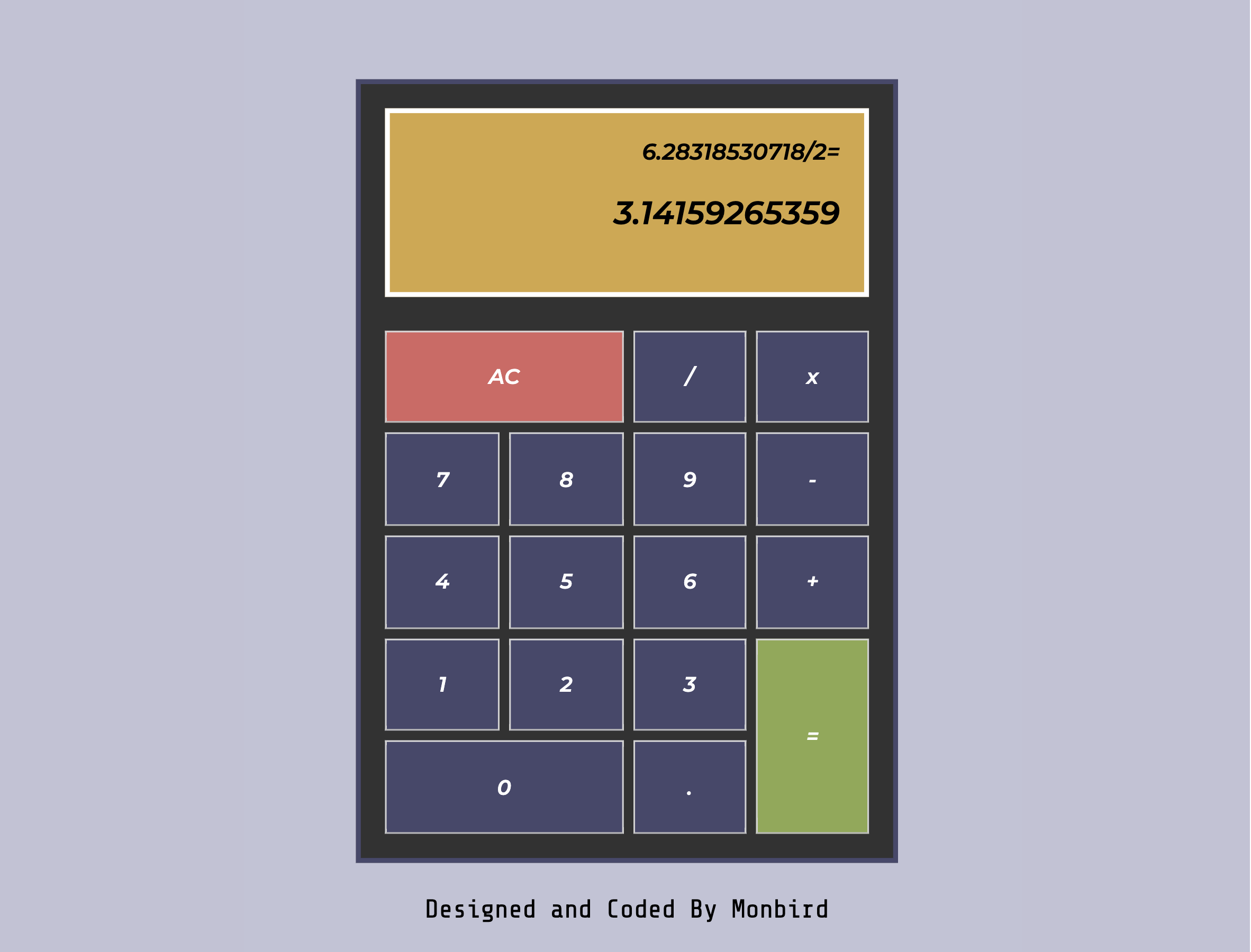 calculator project screenshot