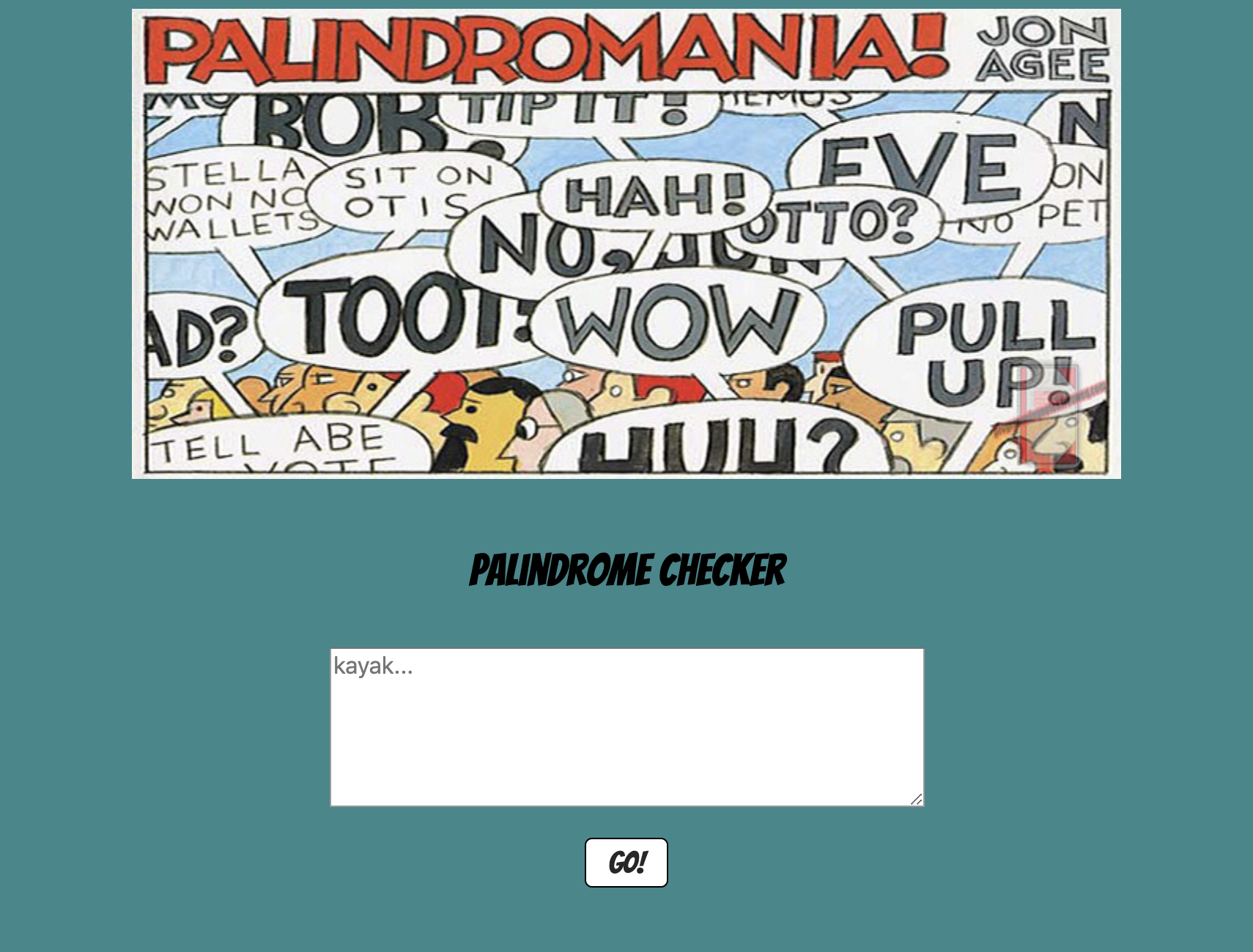 palindrome checker project screenshot